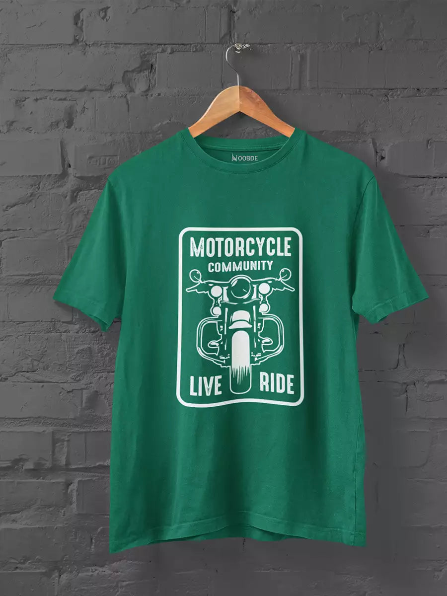 green Motorcycle Community T-Shirt for Men