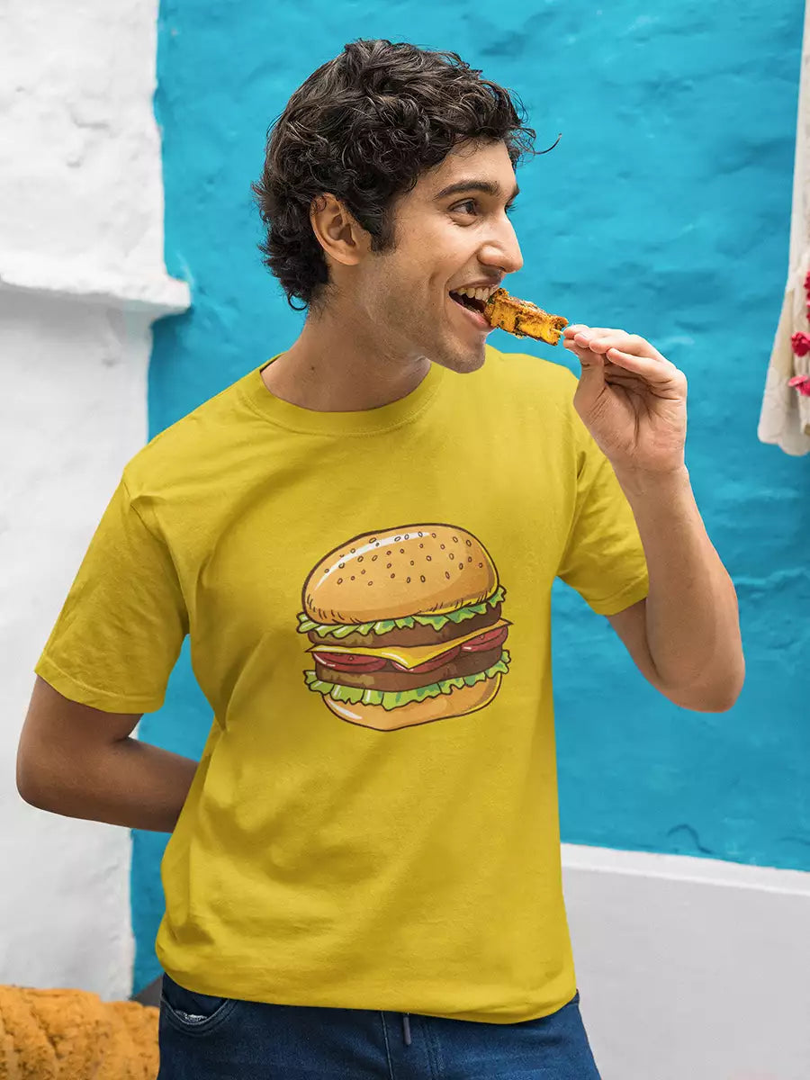 food yellow t shirt for men