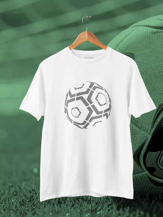 white Football Lovers Printed T-Shirt for Men