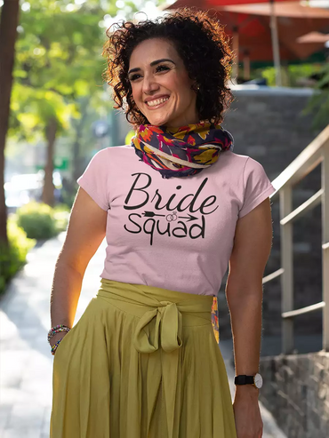 Bride Squad onion pink t shirt for women