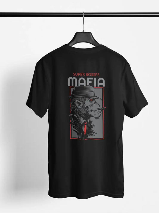 Super Bosses MAFIA Black Oversized T-Shirt for Men