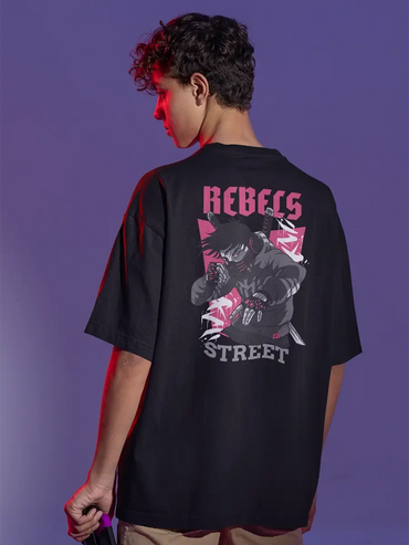 Rebels Street black t shirt for men