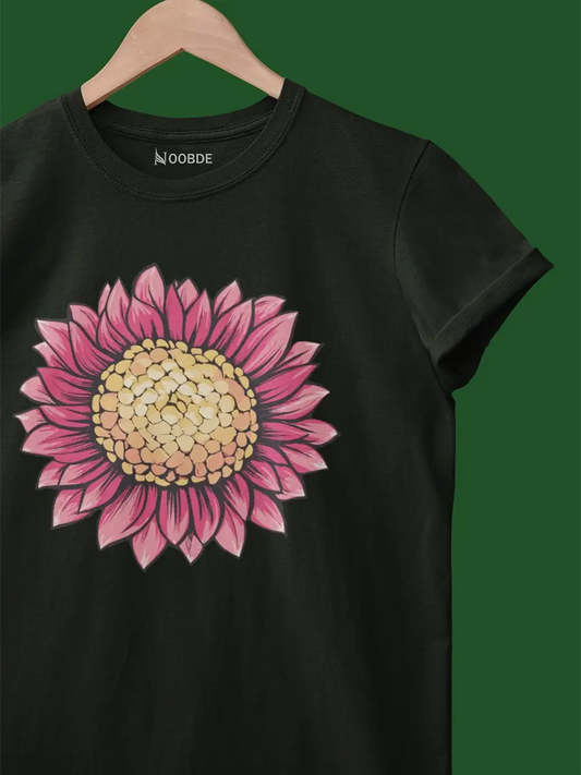 pink sunflower t shirt for women