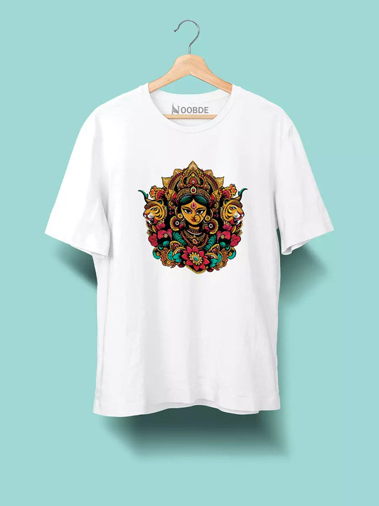 Durga Puja White Oversized Unisex T-Shirt