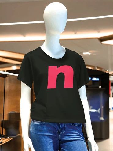 black n letter t shirt