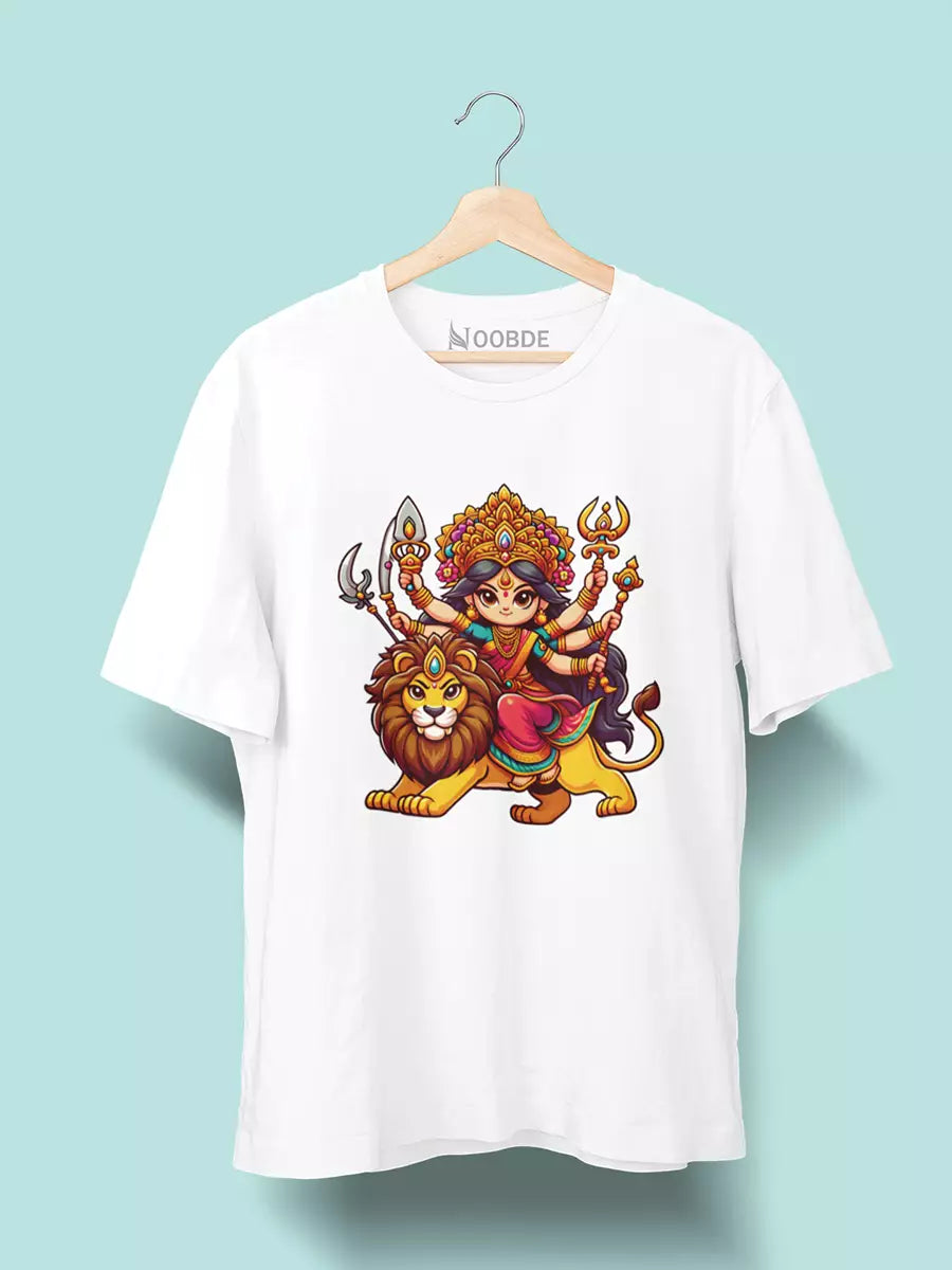 Navratri Warrior Printed Oversized Unisex T-Shirt