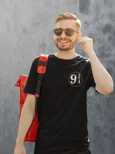 "9¾" Black T-Shirt for Men