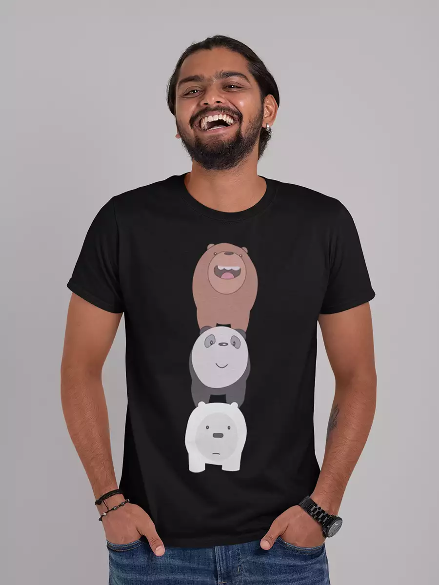 animals black t shirt for men