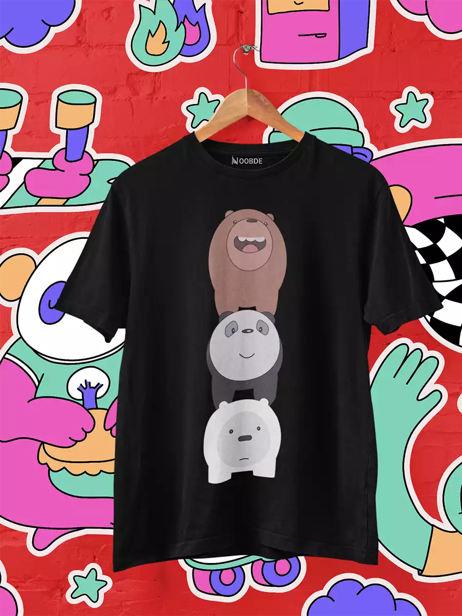 black bear panda polar bear t shirt for men