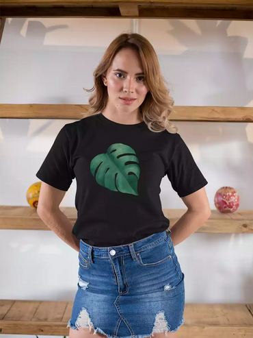 Monstera leaf T-shirt for women