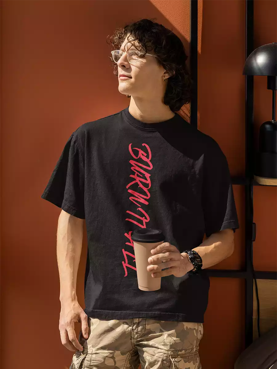 burn it all black t shirt for men
