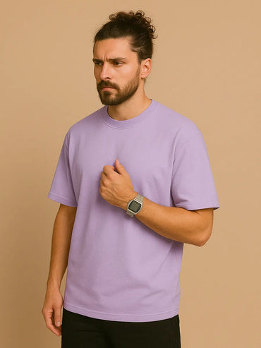Plain Lavender Oversize T-Shirts for Men