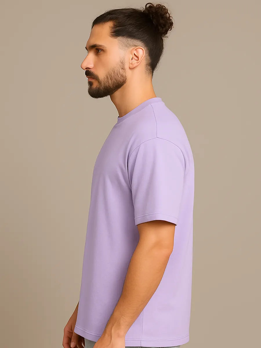Plain Lavender Oversize T-Shirts for Men