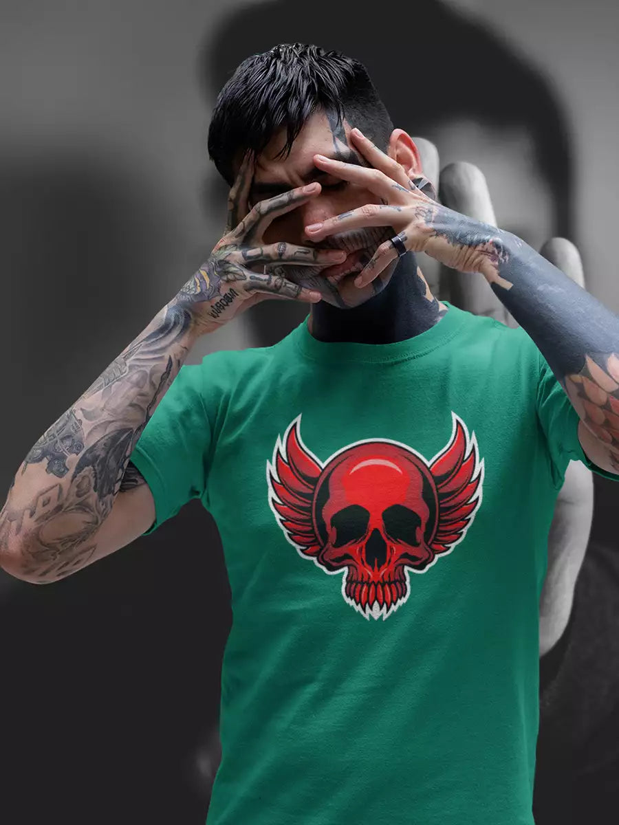 Demon Skull green T-Shirt for Men