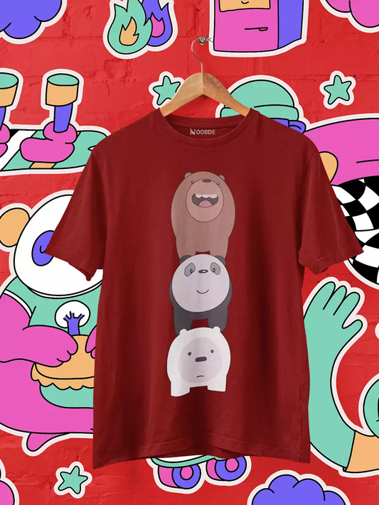 red bear panda polar bear printed t shirt for men