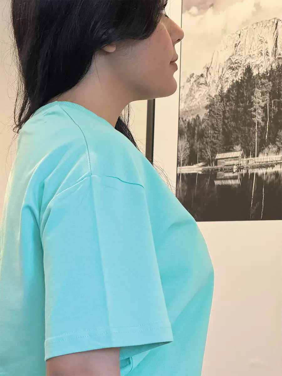 mint green oversized t shirt for women