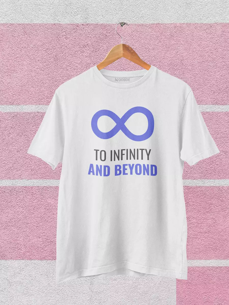 white t shirt with infinity symbol