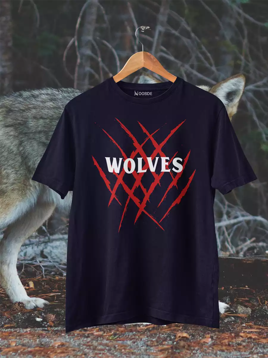 navy blue wolves t shirt for men