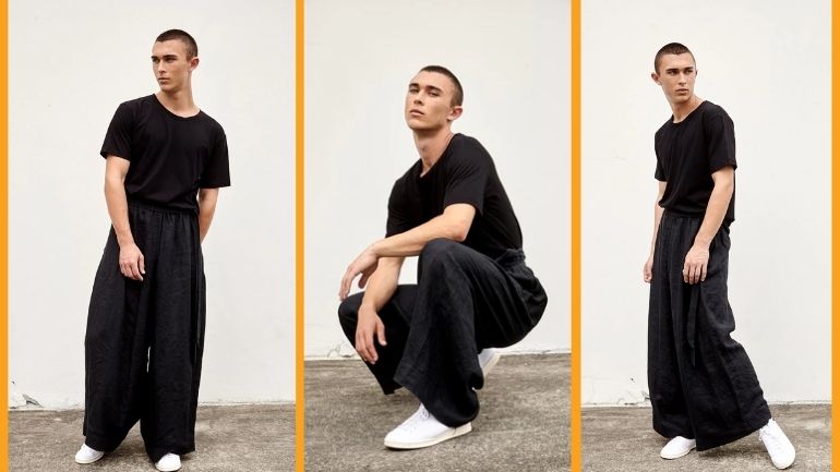 black pant matching t shirt 