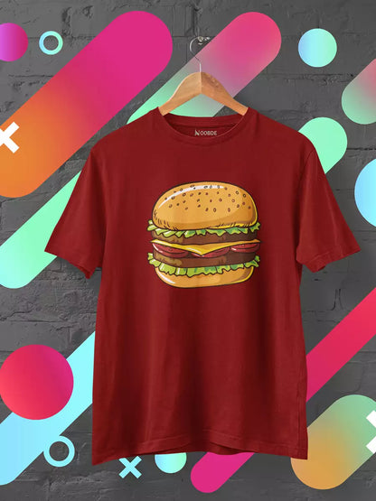 Red Burger printed t shirt 