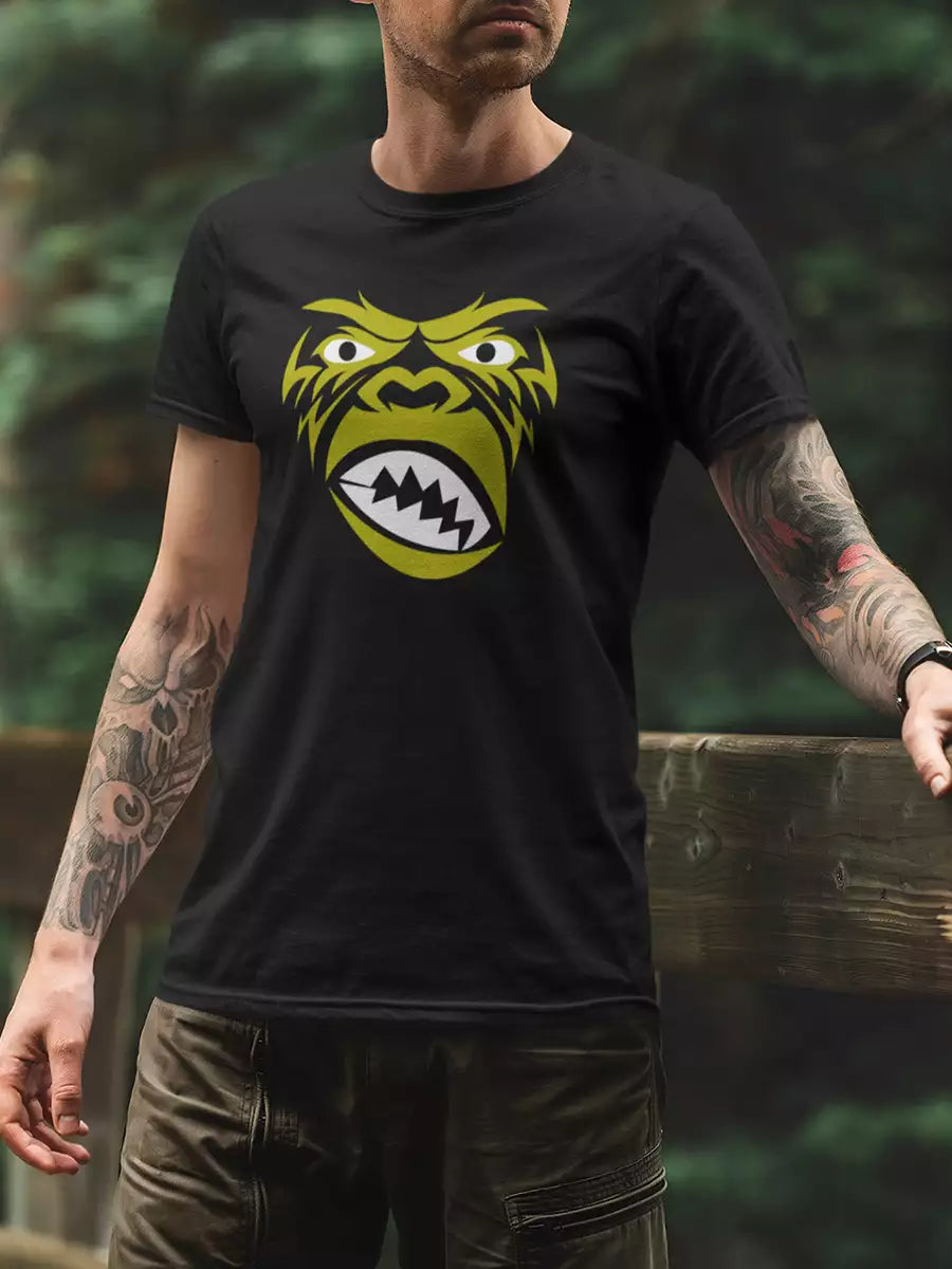 Monkey Face Printed Black t shirt 