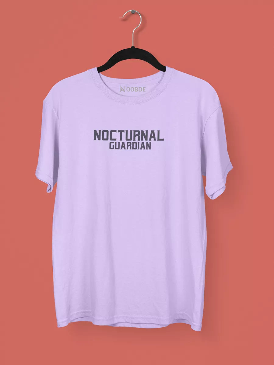 Nocturnal Guardian Oversized T-Shirt, lavender, oversized fit, nocturnal hero graphic – NOOBDE