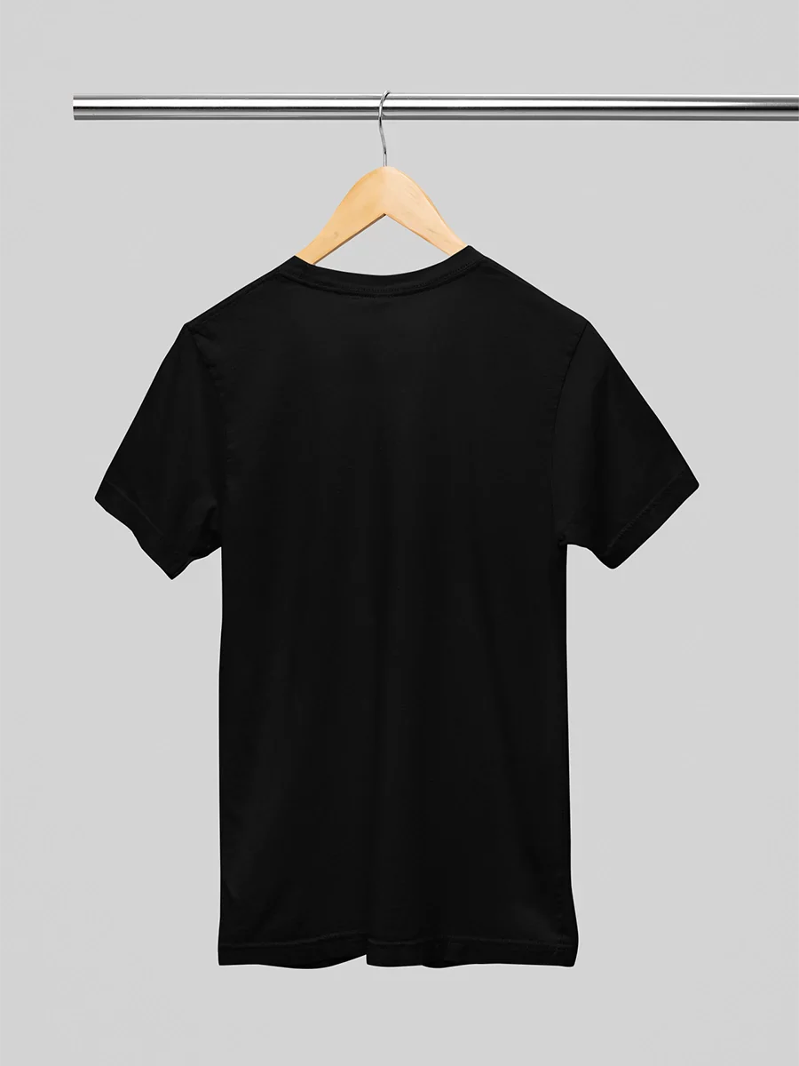 Happiness T-Shirt, black, regular fit, smiley graphic back print – NOOBDE