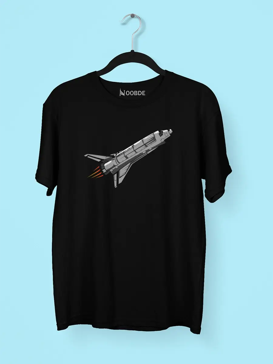 Fly Sky Moon T-Shirt, black, regular fit, sky moon front graphic – NOOBDE