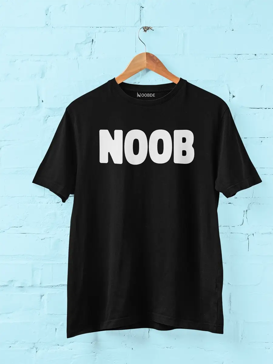 black NOOB Printed T-Shirt for Men