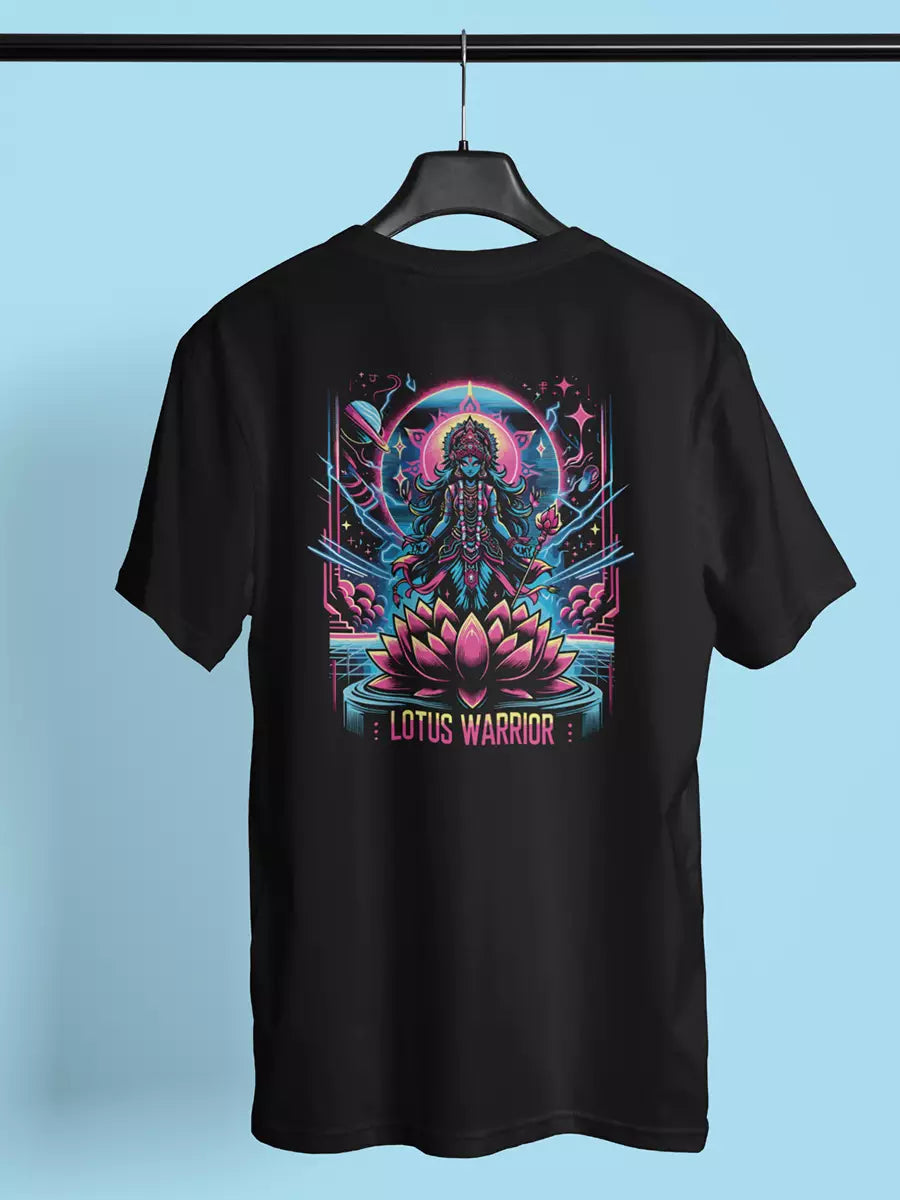 Lotus Warrior Black Oversized Unisex T-Shirt