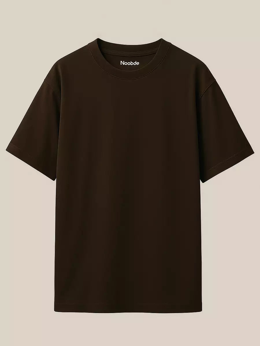 Coffee Plain Oversized T-Shirt for Men