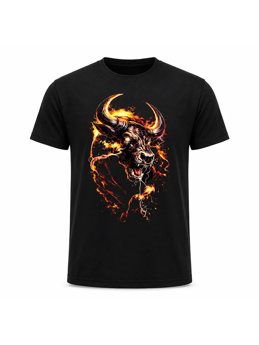 Noobde Inferno Bull Graphic T-Shirt