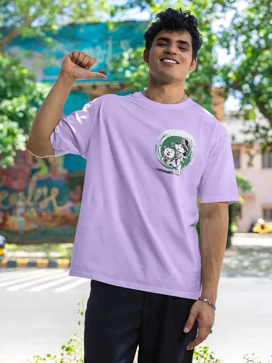 Subh Navratri Lavender Oversized T-Shirt