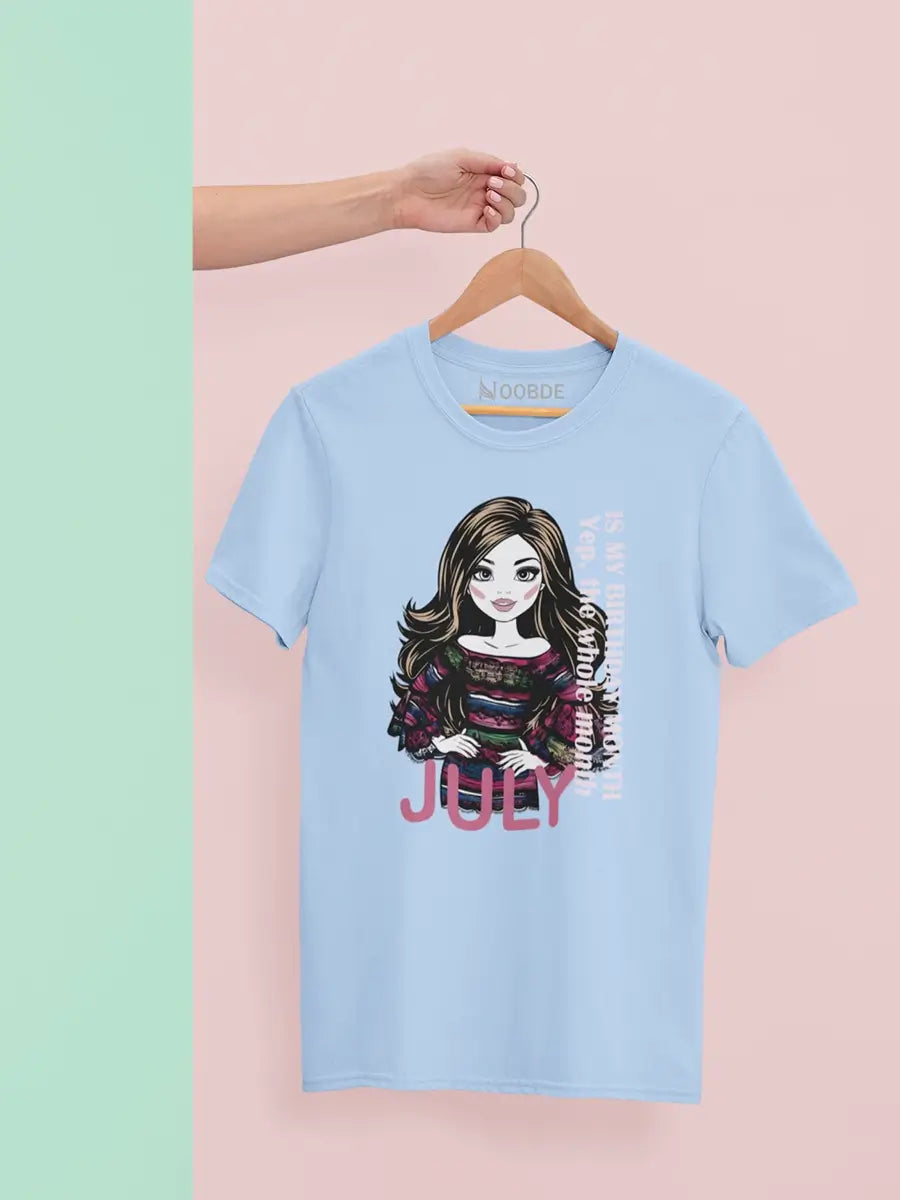 sea blue july birthday t shirt 
