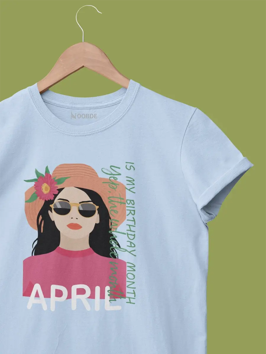 happy birth sea blue t shirt for women