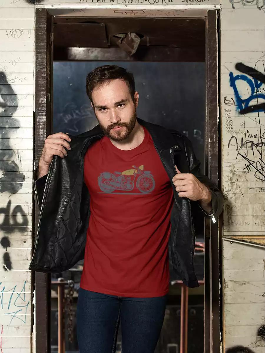 Red motorbike t shirt 