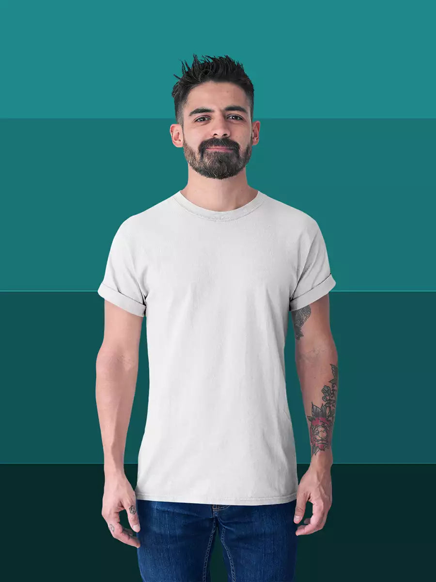 Plain White  round neck T-Shirts 