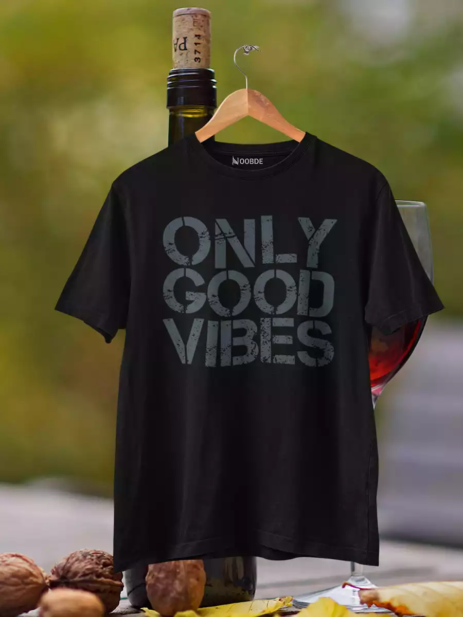 black ONLY GOOD VIBES T-Shirt 