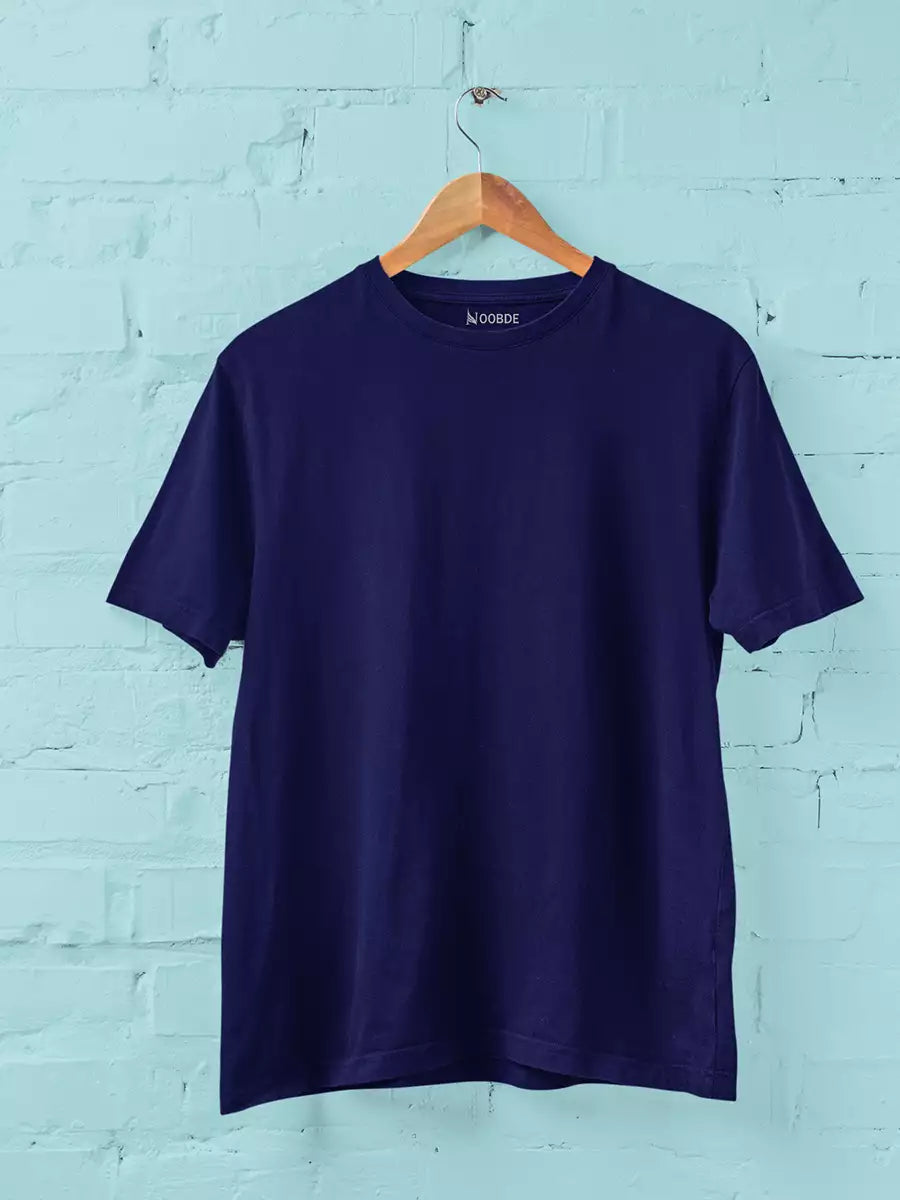 Navy blue Plain Classic Fit Round Neck T-Shirt