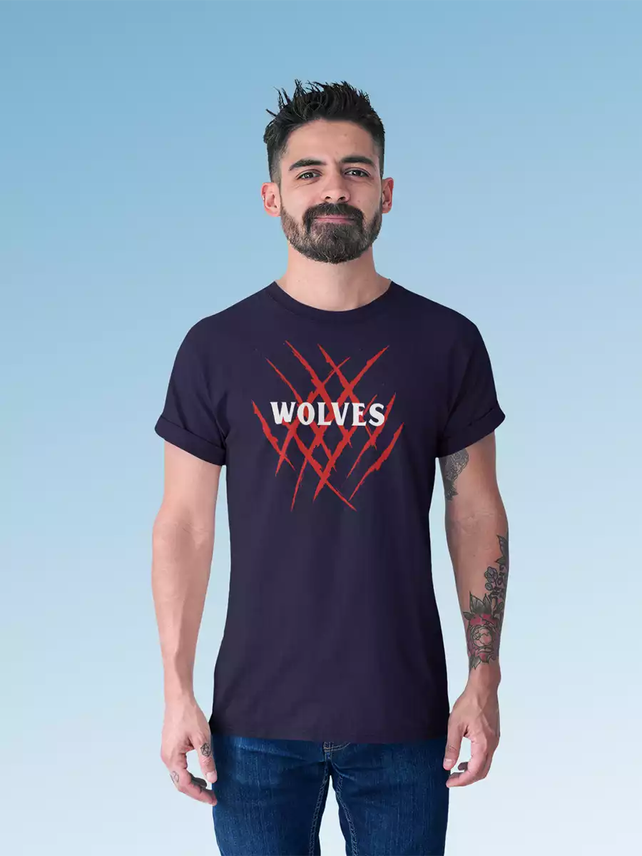 navy blue wolves men's t shirt 