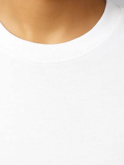 White Plain Oversized T-shirt for Women